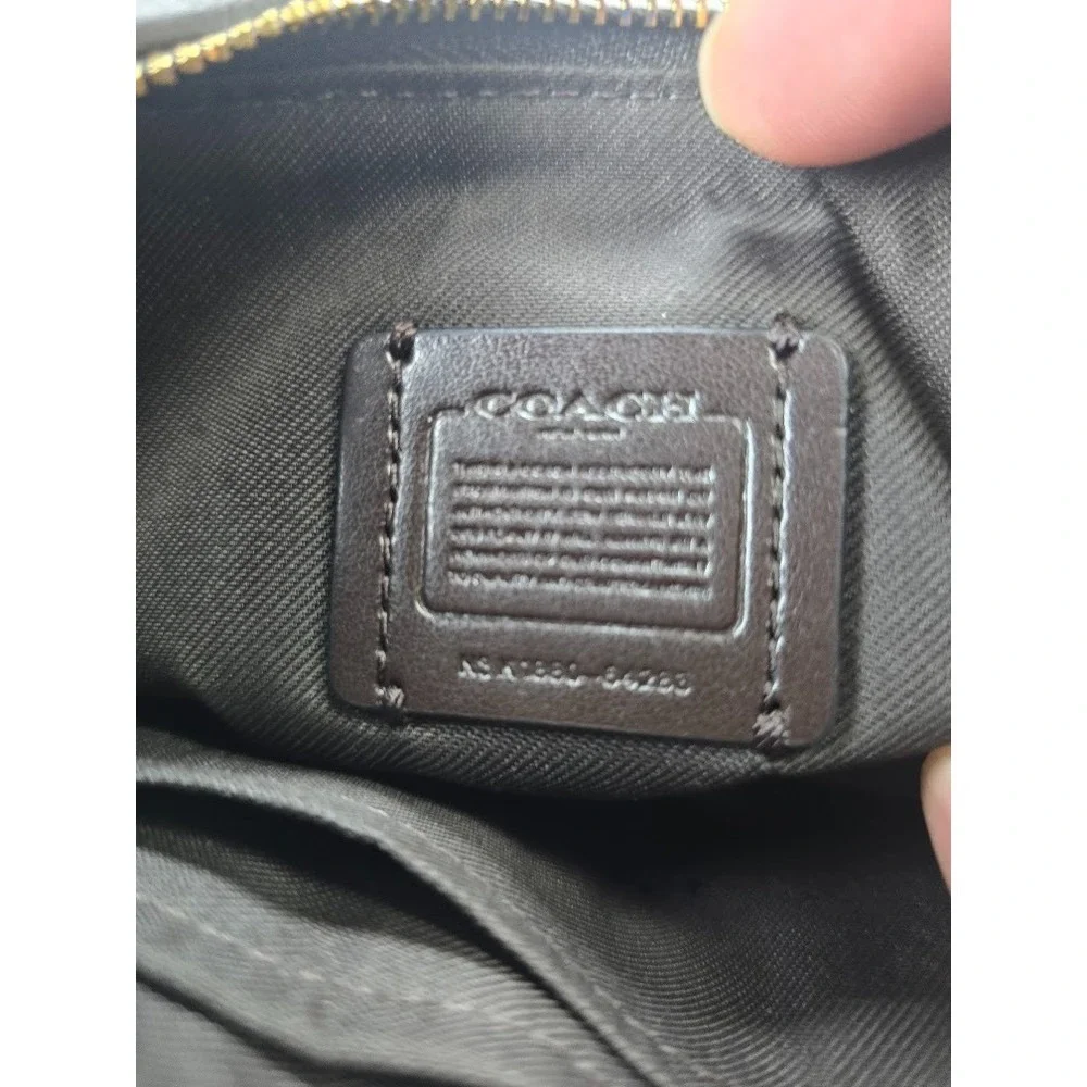 Coach Signature Brown/Beige Wristlet-Gold Logo-6